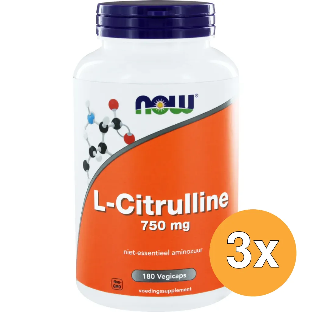3x Now L-Citrulline 750 mg (180 vega capsules)