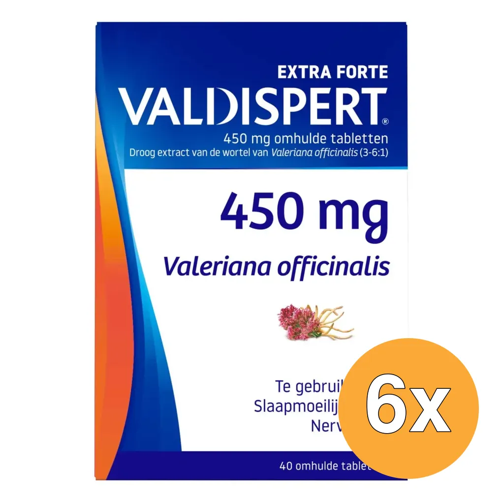 6x Valdispert 450mg Extra Forte (40 tabletten)
