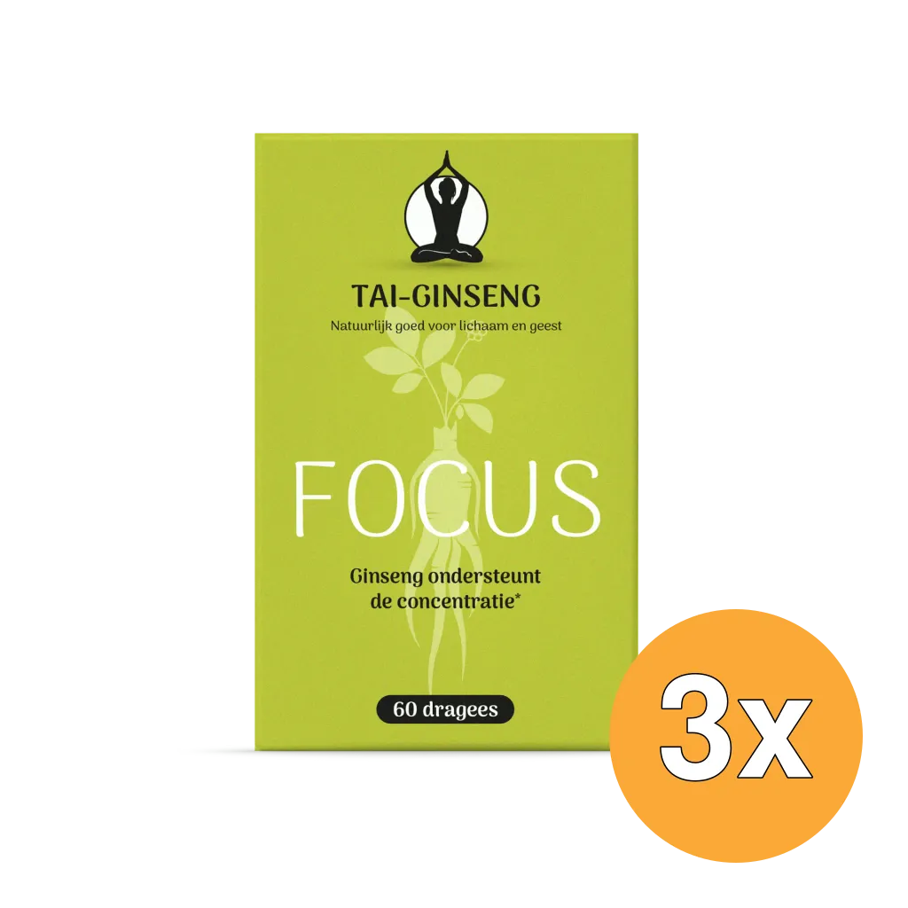 3x Tai-Ginseng Focus dragees (60 stuks)