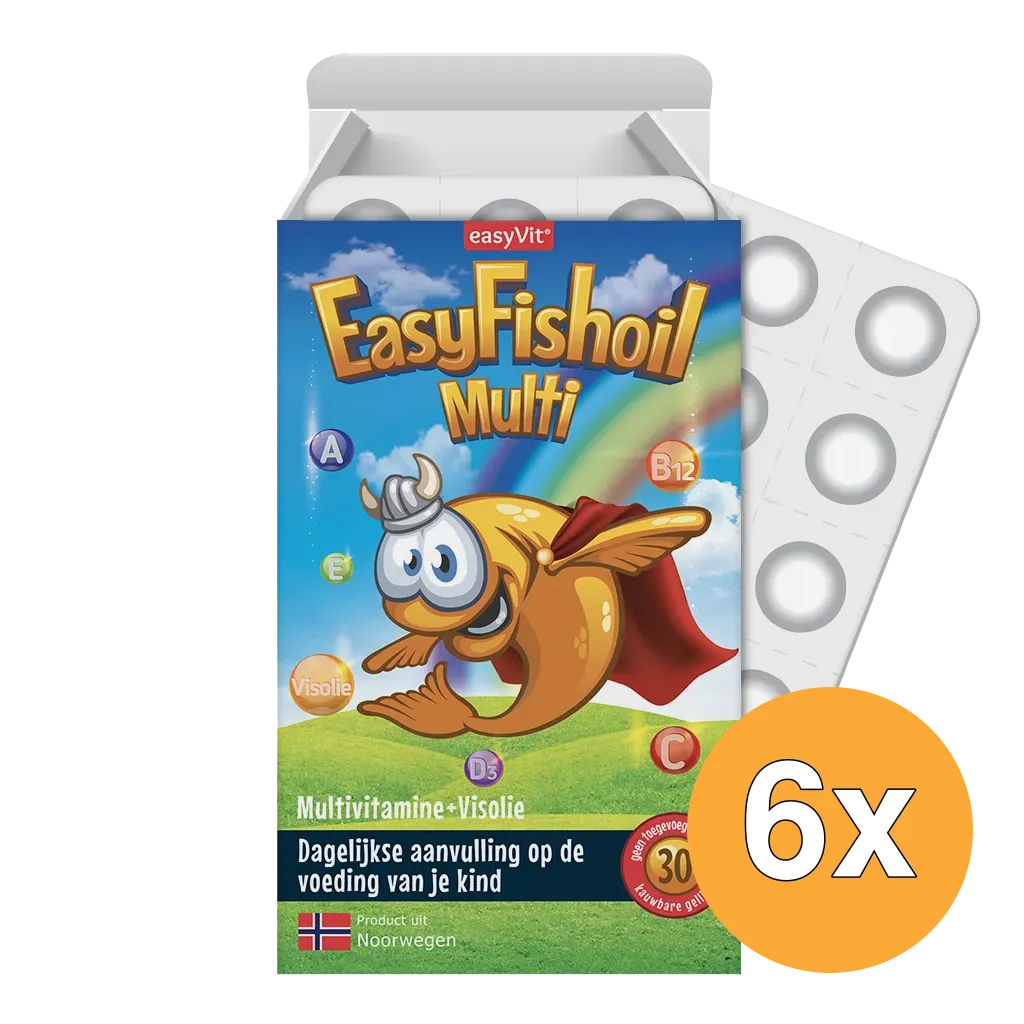 6x Easyvit Easyfishoil multi (30 kauwtabletten)