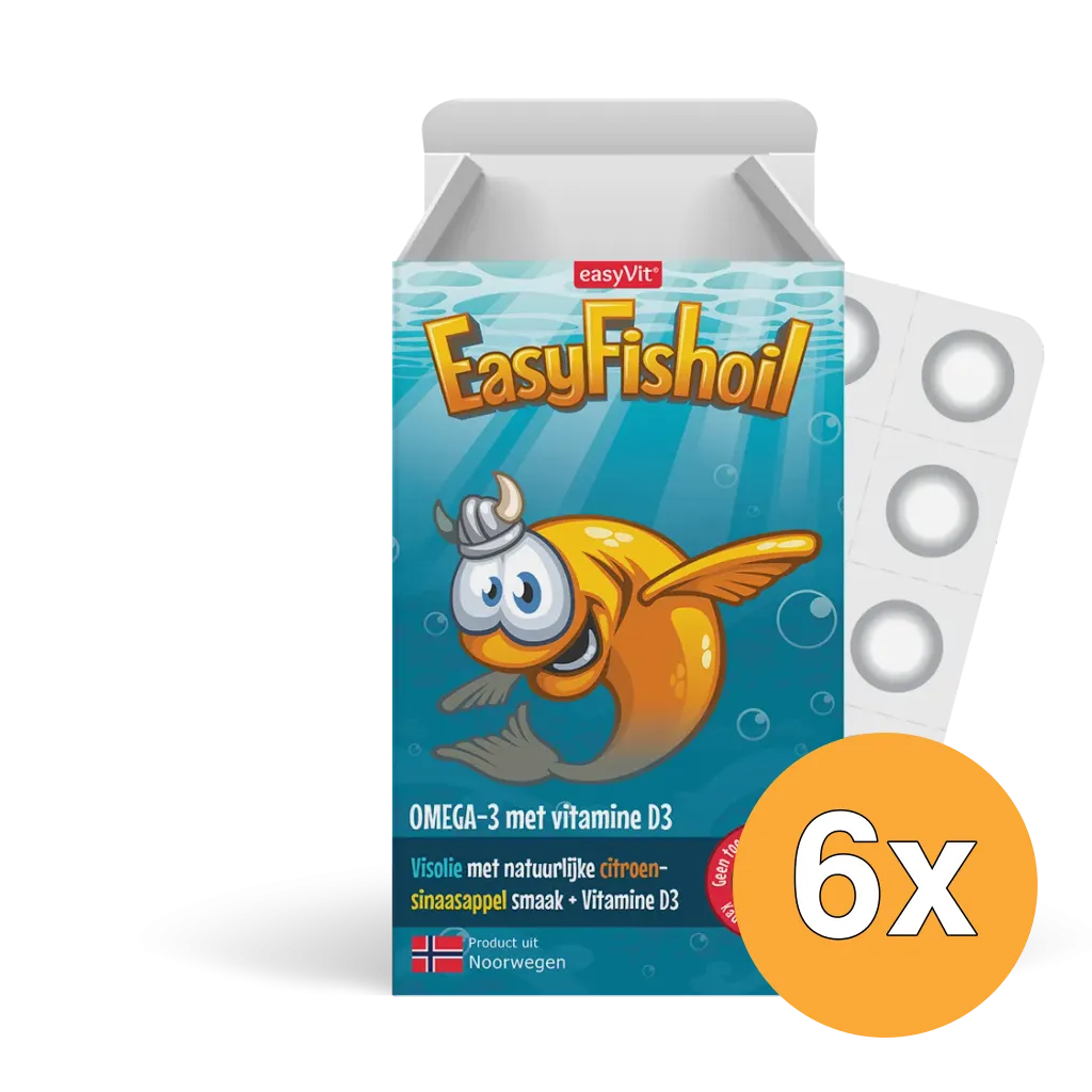 6x Easyvit Easyfishoil (30 Kauwtabletten)