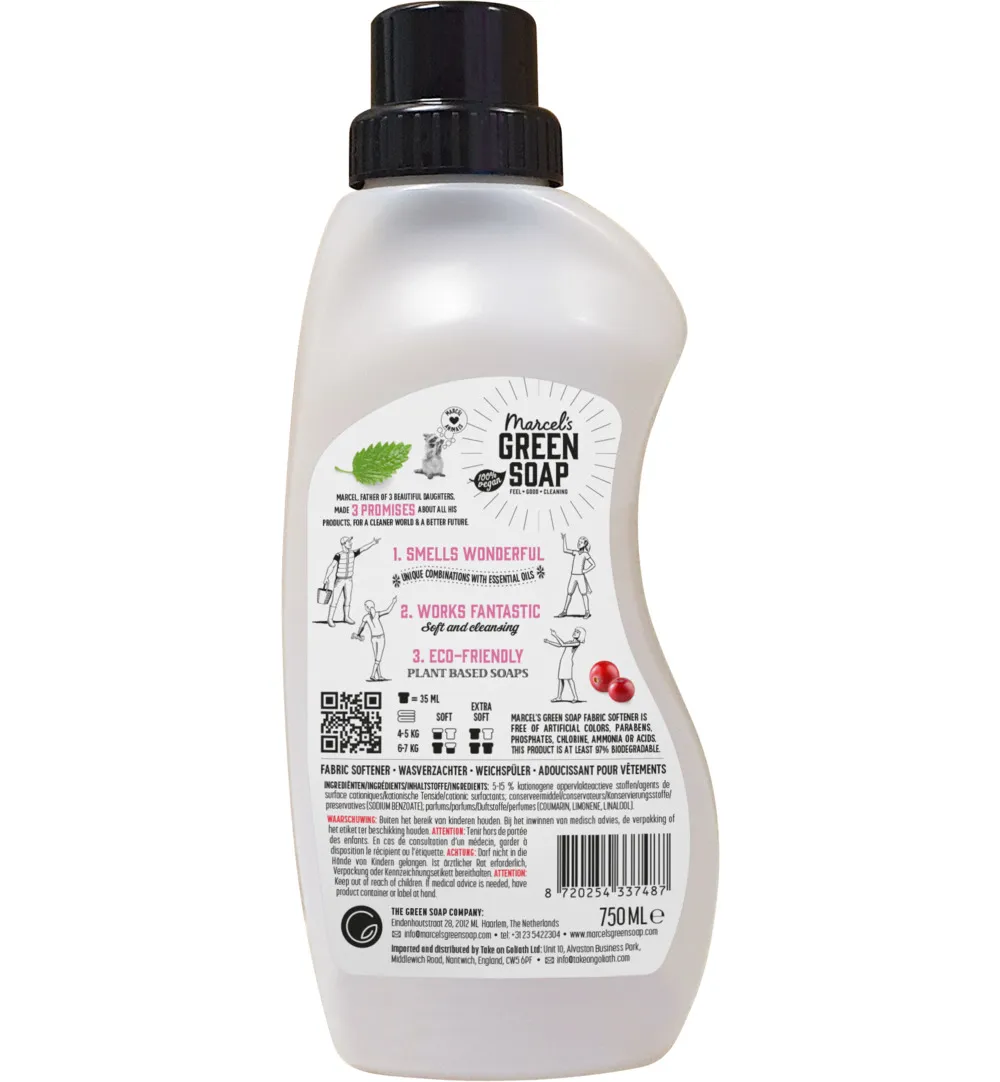 Marcel's Green Soap Wasverzachter Patchouli & Cranberry (750 ml)