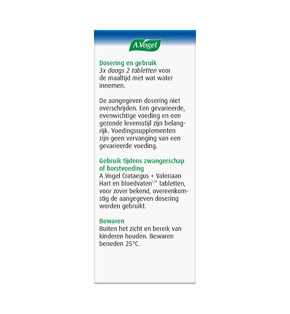 A.Vogel Crataegus + valeriaan (80 tabletten) - image 2