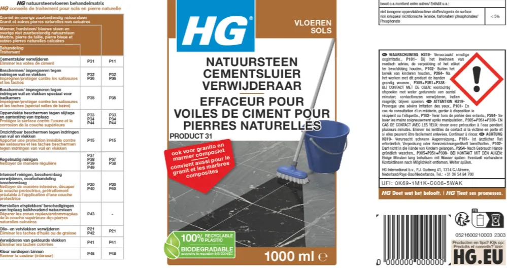 HG Natuursteen Cementsluierverwijderaar (1000 ml) - image 2