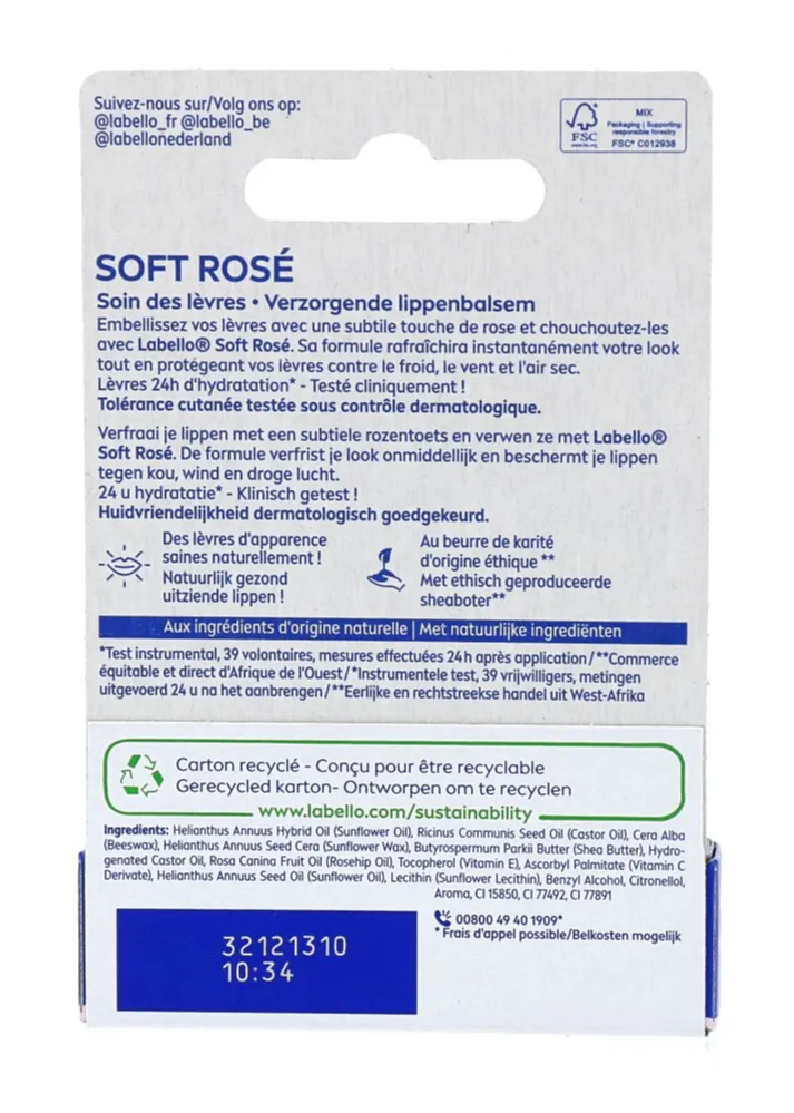 Labello Soft rose blister (4,8 gr)