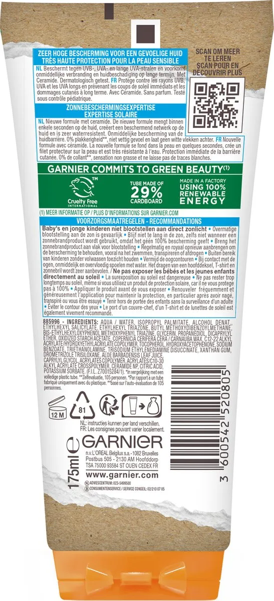 Garnier Ambre Solaire Kids Melk Wet Skin SPF50 (175 ml)