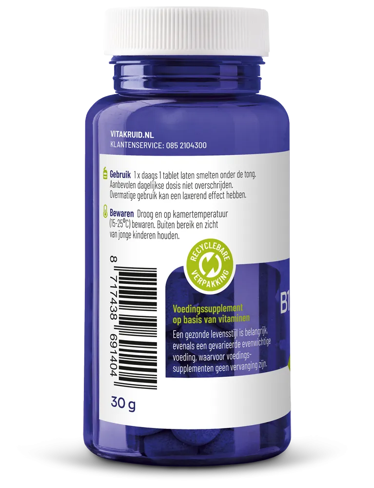 Vitakruid B12 Combi 10.000® met Actief Folaat Vitamine (120 smelttabletten)