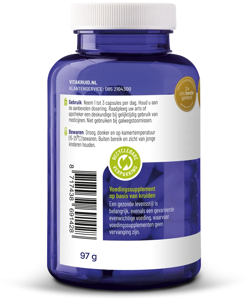 Vitakruid Curcuma C3-2X (95% Curcuminoïden) met Bioperine® 120 (120 vega capsules)