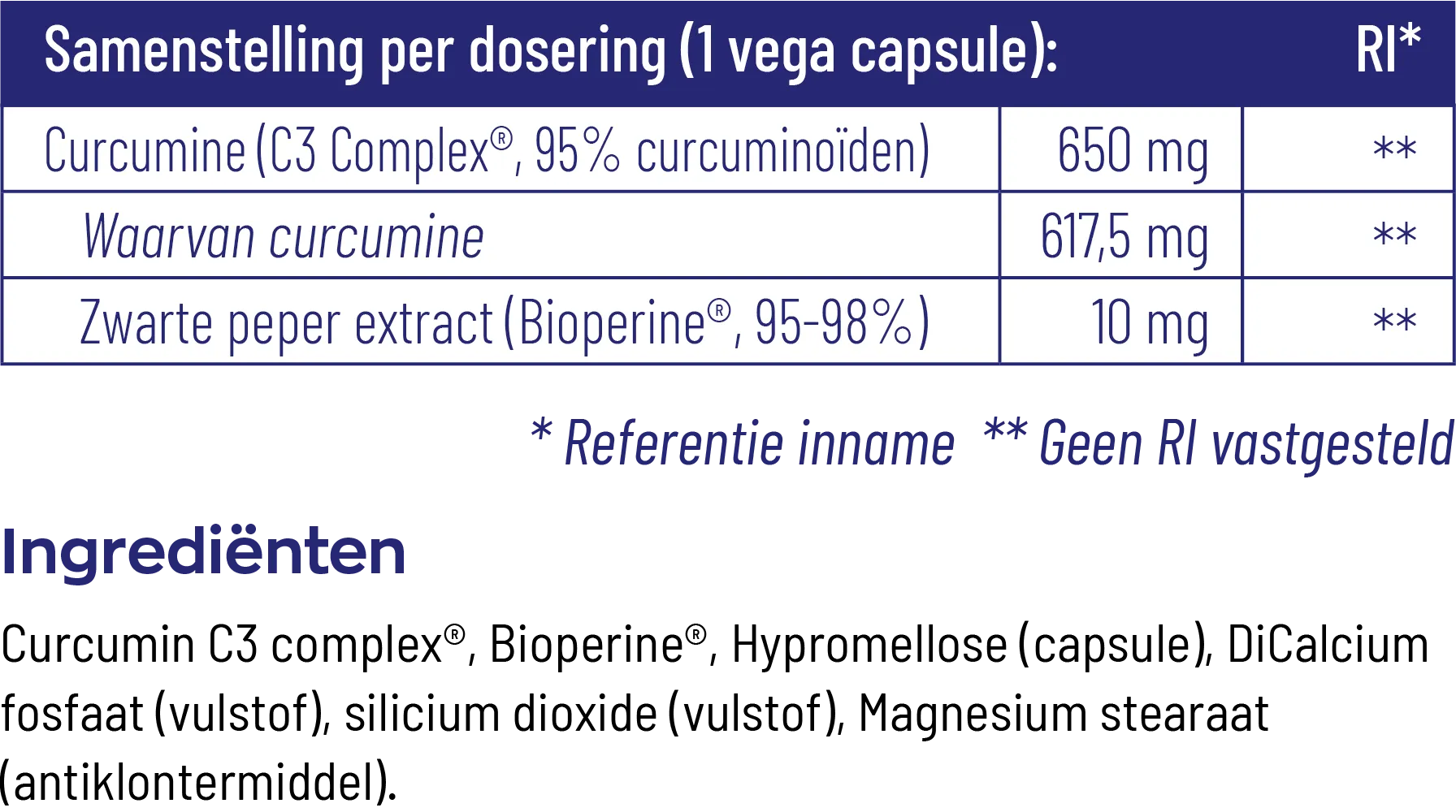 Vitakruid Curcuma C3-2X (95% Curcuminoïden) met Bioperine® 120 (120 vega capsules) - image 3