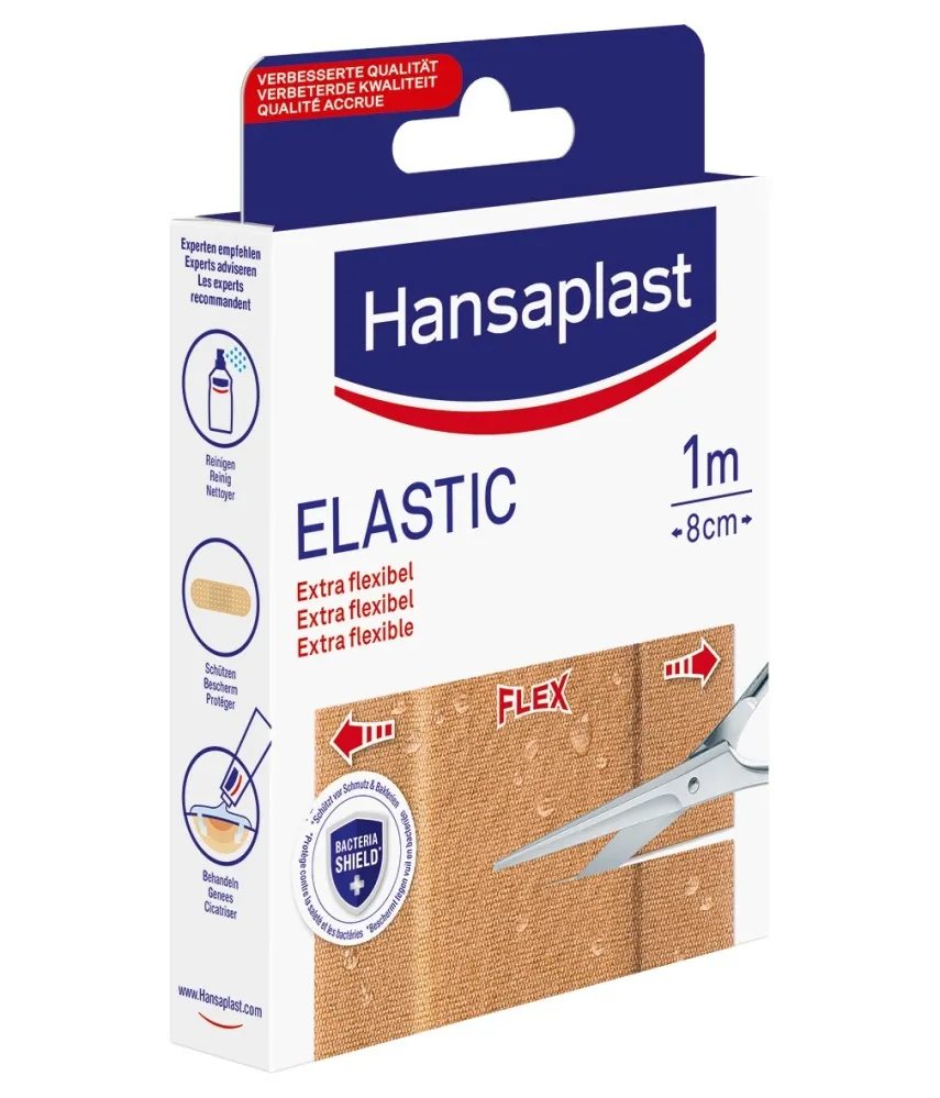 Hansaplast Elastic 1m x 8 cm (1 stuk)