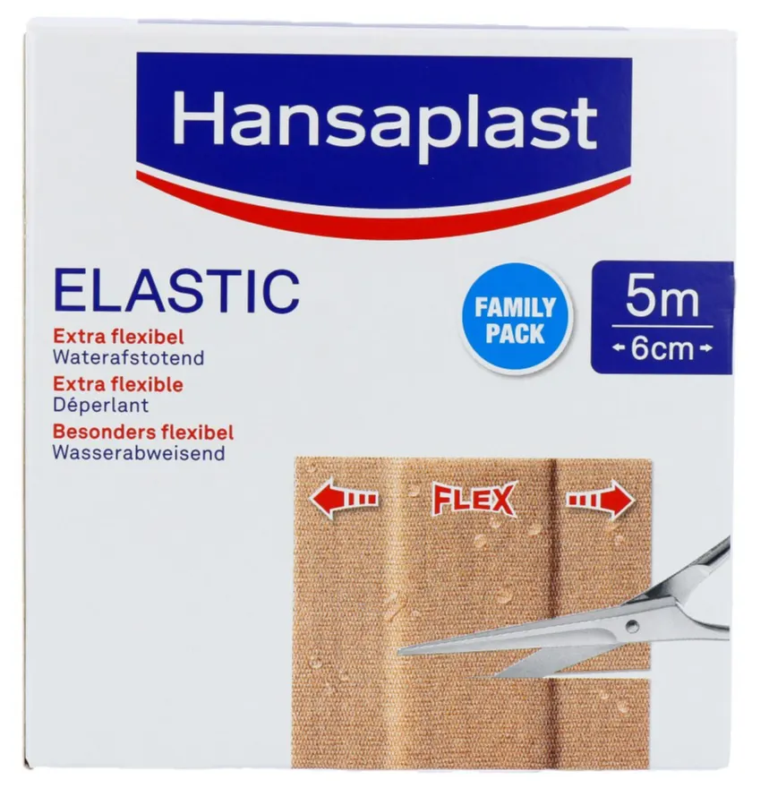 Hansaplast Elastic family 5m x 6 cm (1 stuk)
