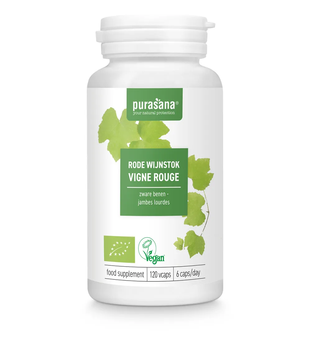 Purasana Rode Wijnstok/Vigne Rouge Vegan Bio (120 vega capsules) - image 5