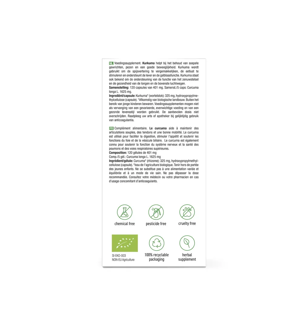 Purasana Curcuma Vegan Bio (120 vega capsules) - image 2