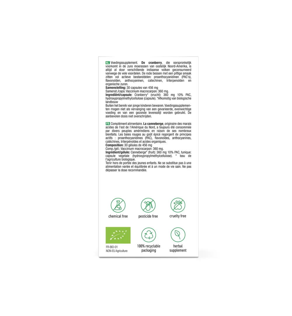 Purasana Cranberry/Canneberge Vegan Bio (30 vega capsules)