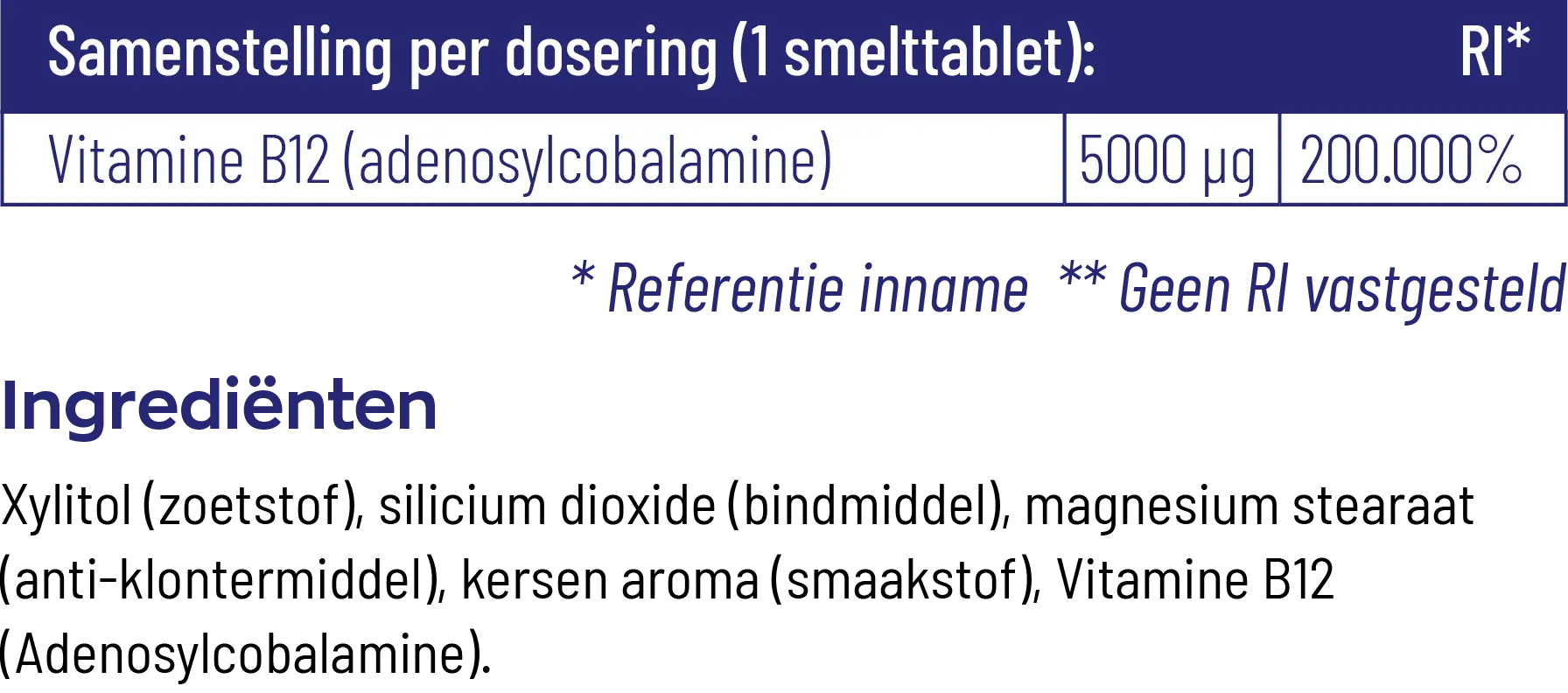 Vitakruid B12 5000 mcg Actief Adenosylcobalamine Vitamine (60 tabletten) - image 4
