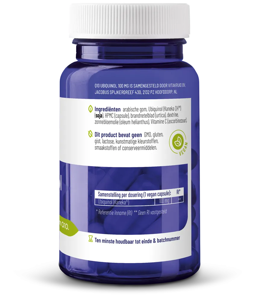 Vitakruid Co-Enzym Q10 Ubiquinol Actieve Vorm Kaneka® 100 mg (60 vega capsules) - image 2