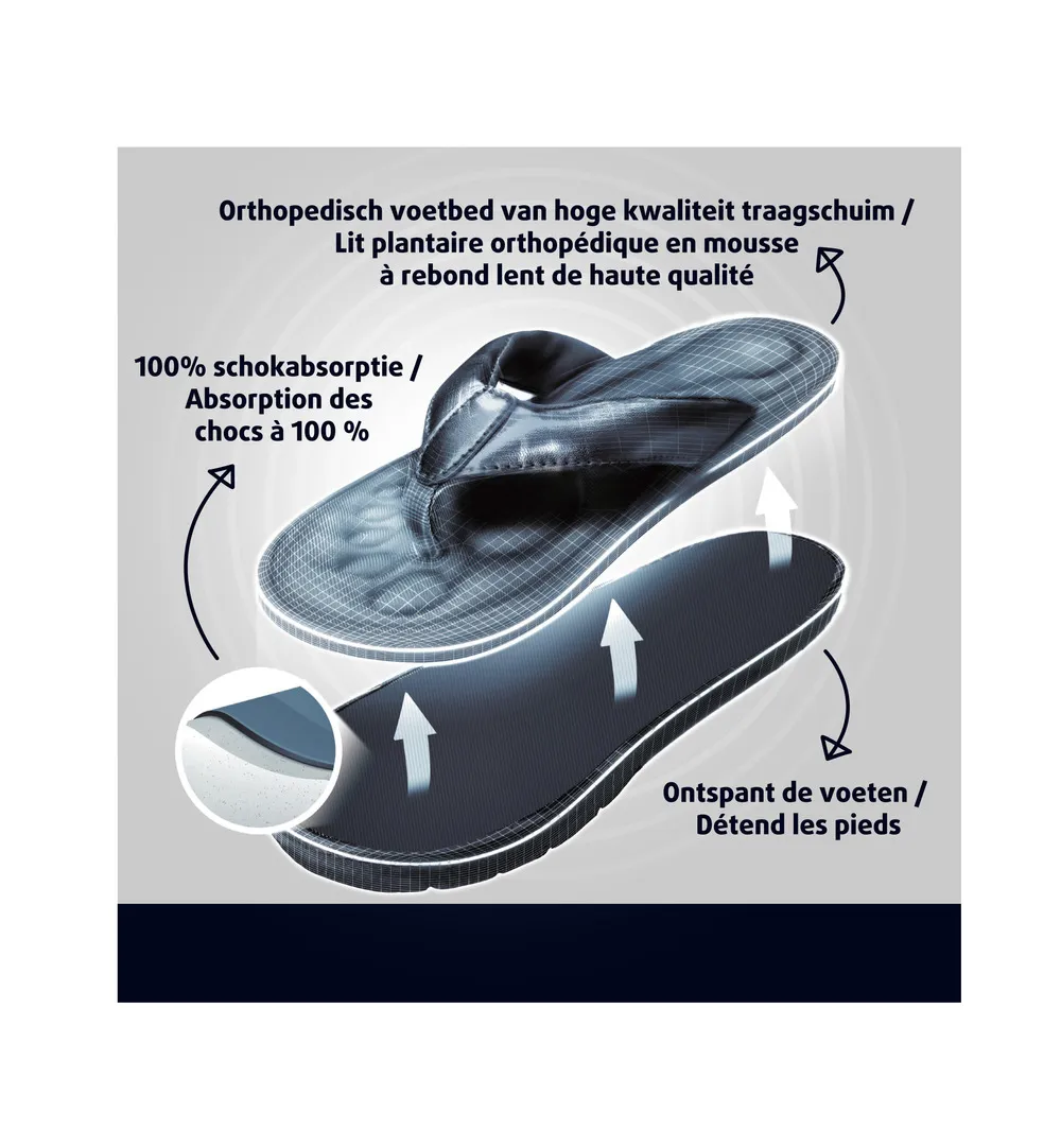 Lucovitaal Orth. Slippers 45-46 Zwart (1 paar) - image 4