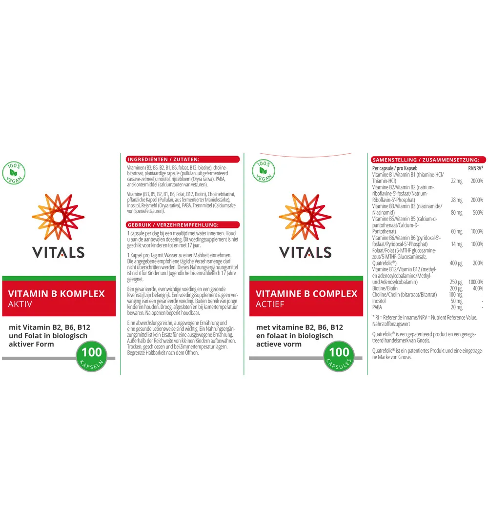 Vitals Vitamine B Complex Actief (100 capsules) - image 3