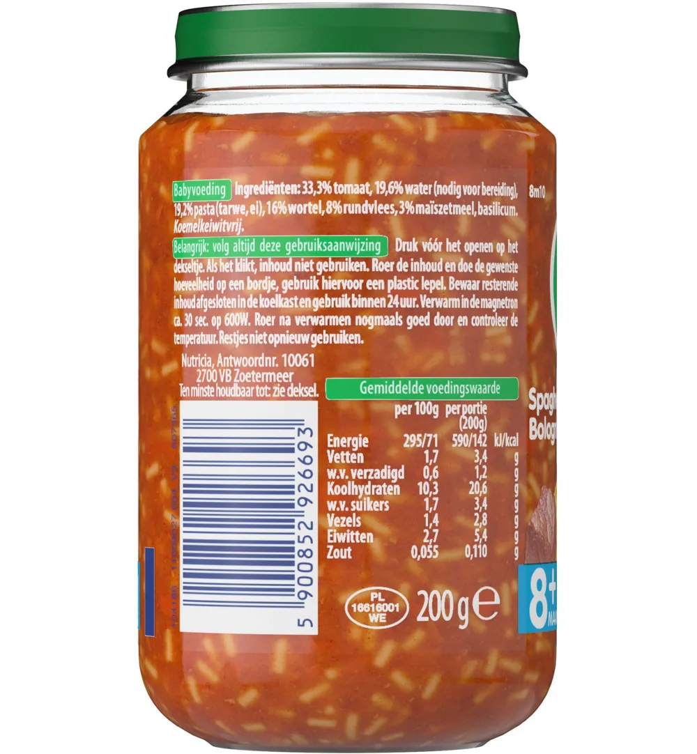 Olvarit Spaghetti bolognese 8M10 (200 gr) - image 2