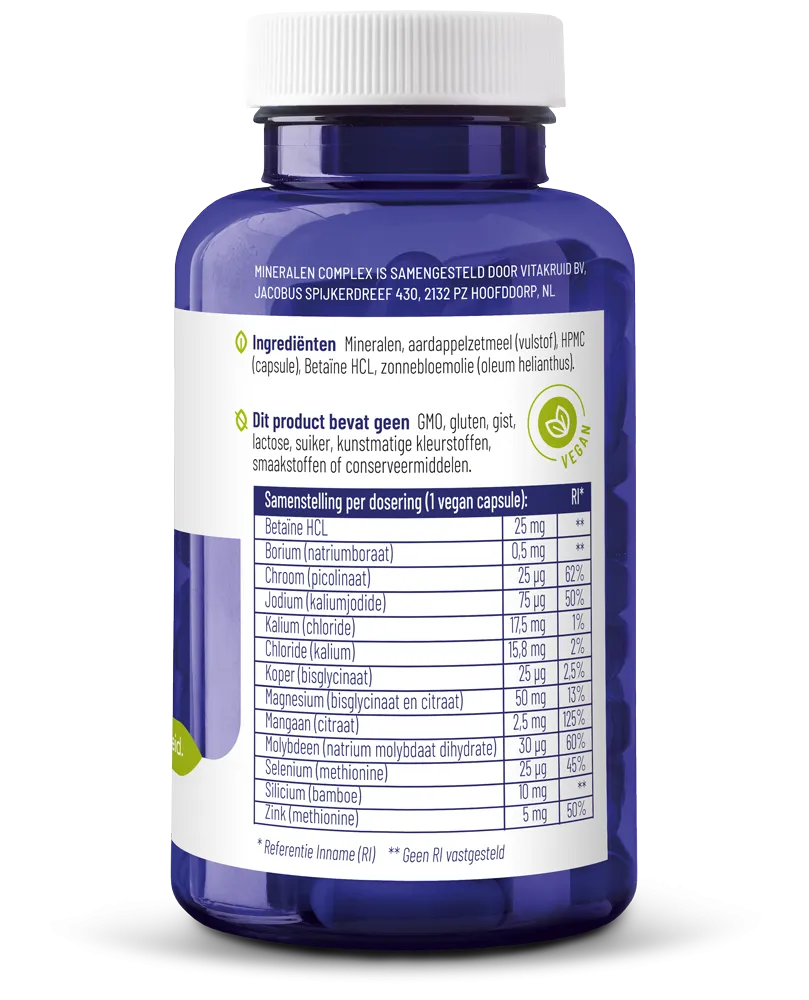 Vitakruid Mineralen Complex met 12 Verschillende Mineralen (90 vega capsules) - image 2