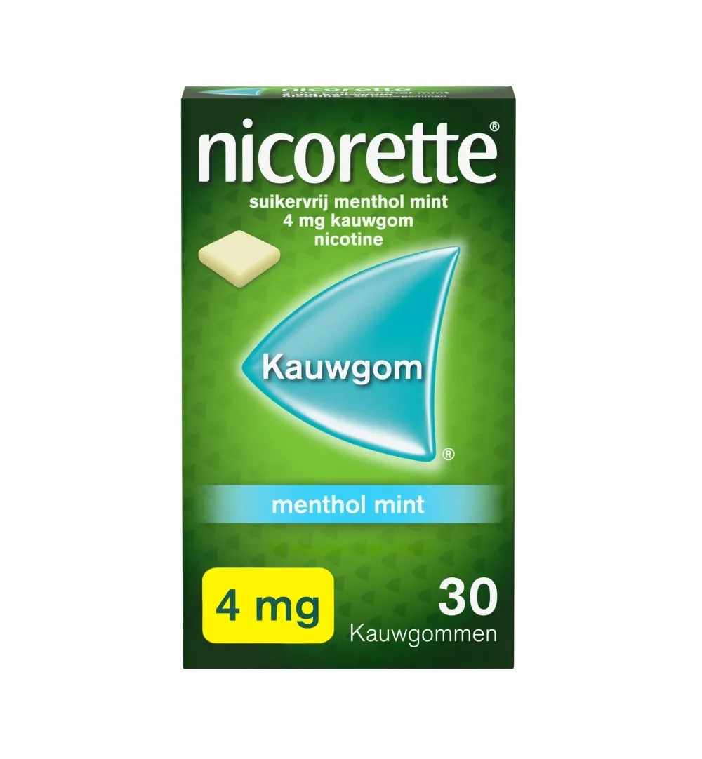 Nicorette Kauwgom 4mg menthol mint (30 stuks)