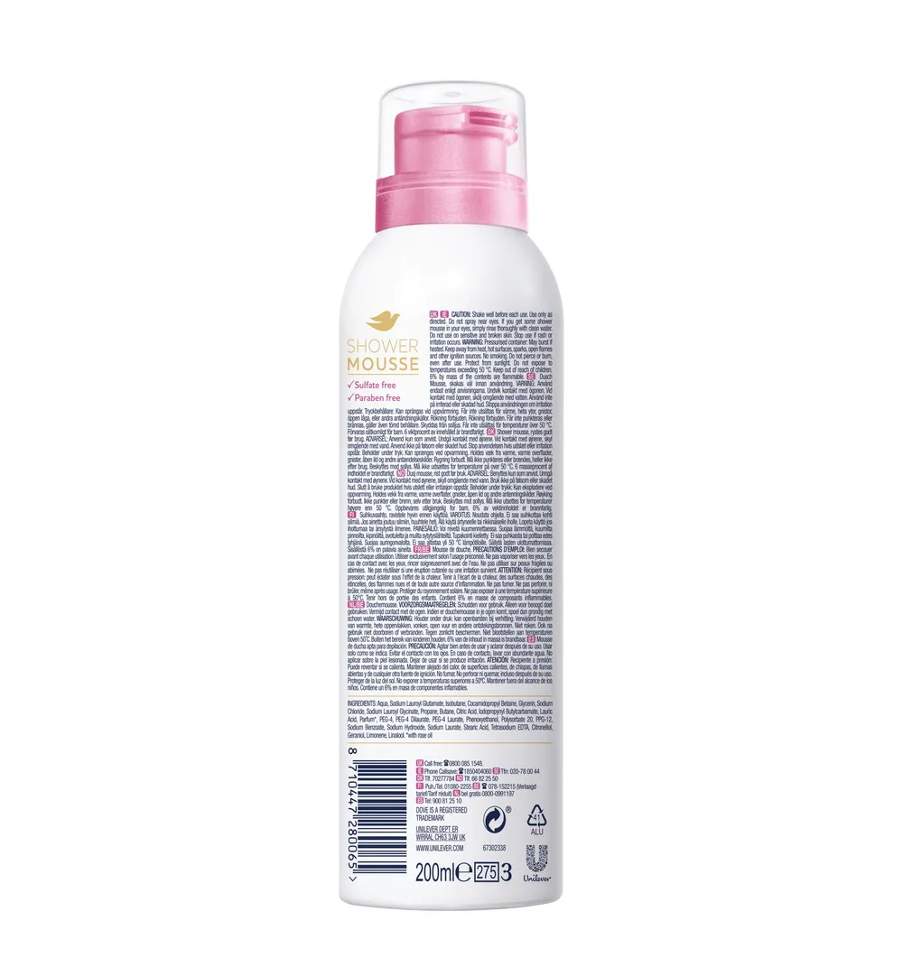 Dove Shower mousse rose oil (200 ml) - image 2