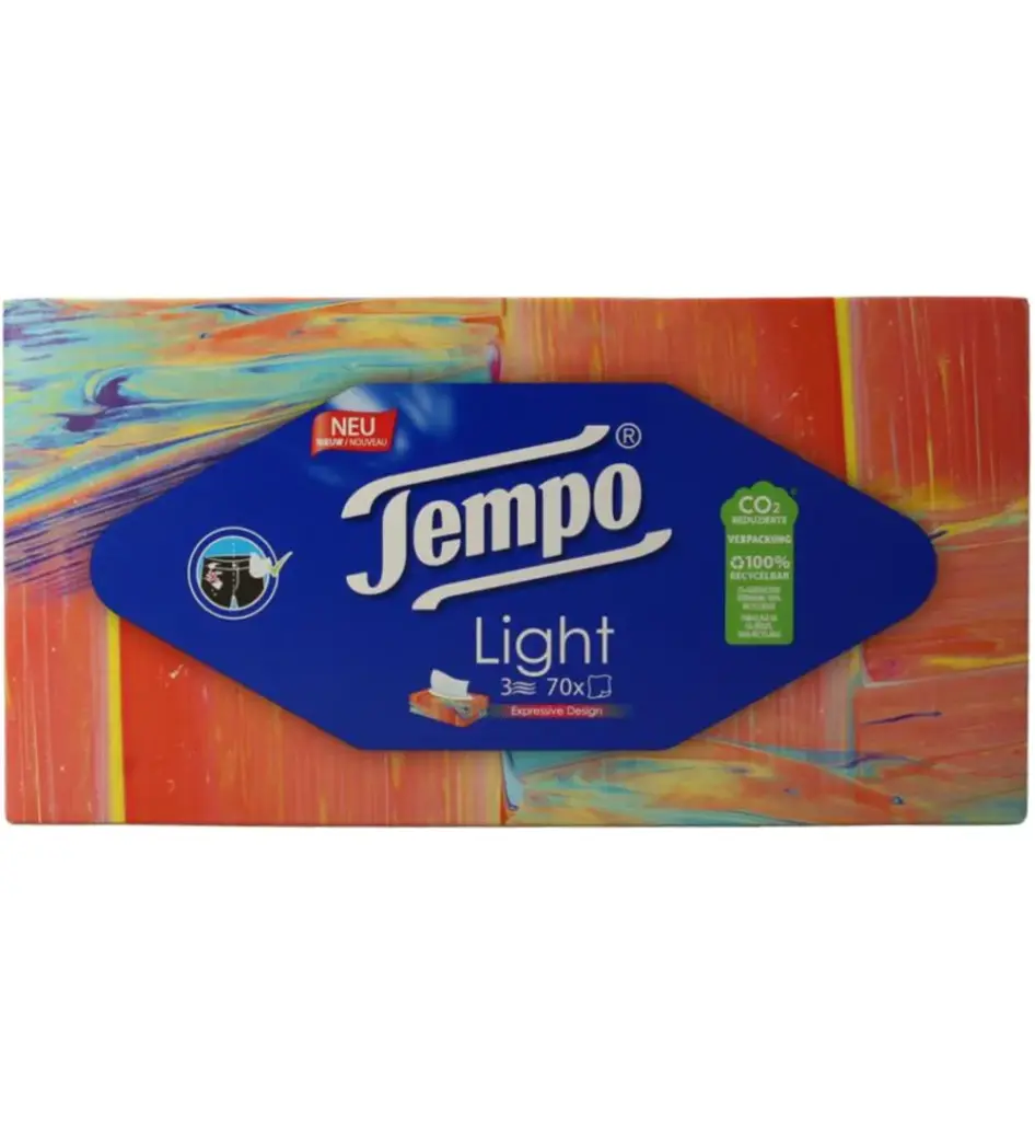 Tempo Tissue Box Light 3-Laags (70 stuks)