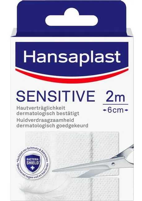 Hansaplast Sensitive 2m x 6 cm (1 stuk)