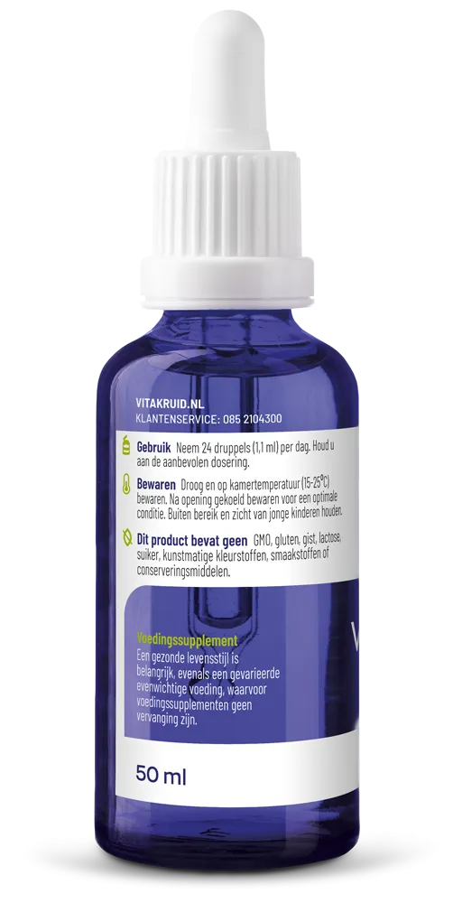 Vitakruid Vegan Omega 3 Algenolie 1250 Tryglyceriden 500 DHA (50 ml) - image 2