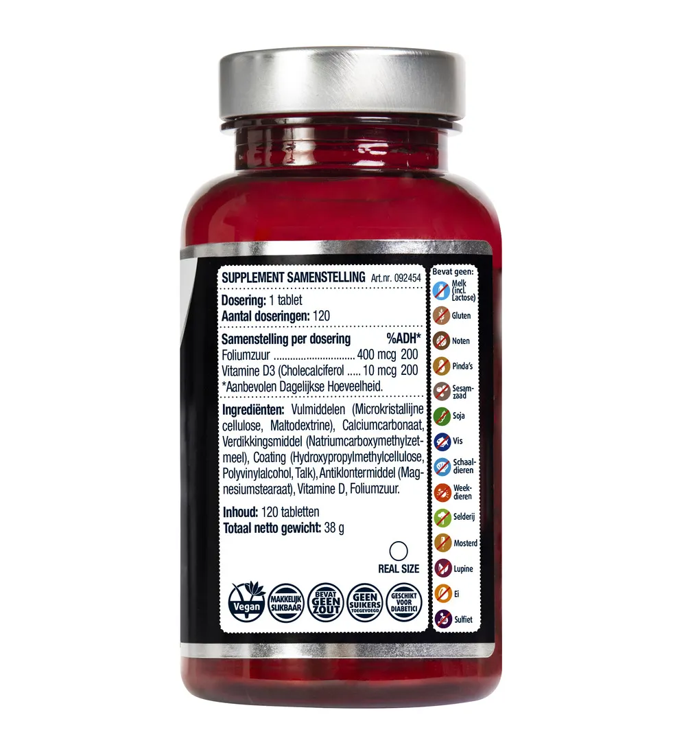 Lucovitaal Foliumzuur + Vitamine D3 (120 tabletten)