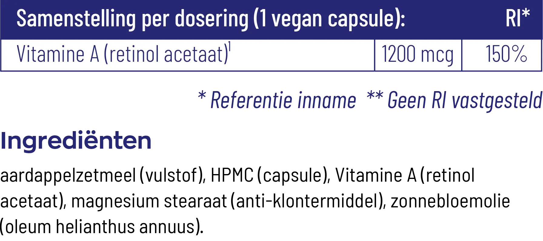 Vitakruid Vitamine A Retinol Acetaat 4000 IE Vegan (90 vega capsules) - image 3