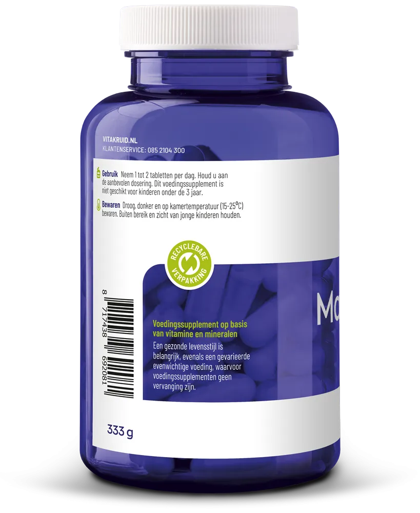 Vitakruid Magnesium 150 Malaat met Vitamine B6 (P-5-P) (180 tabletten)