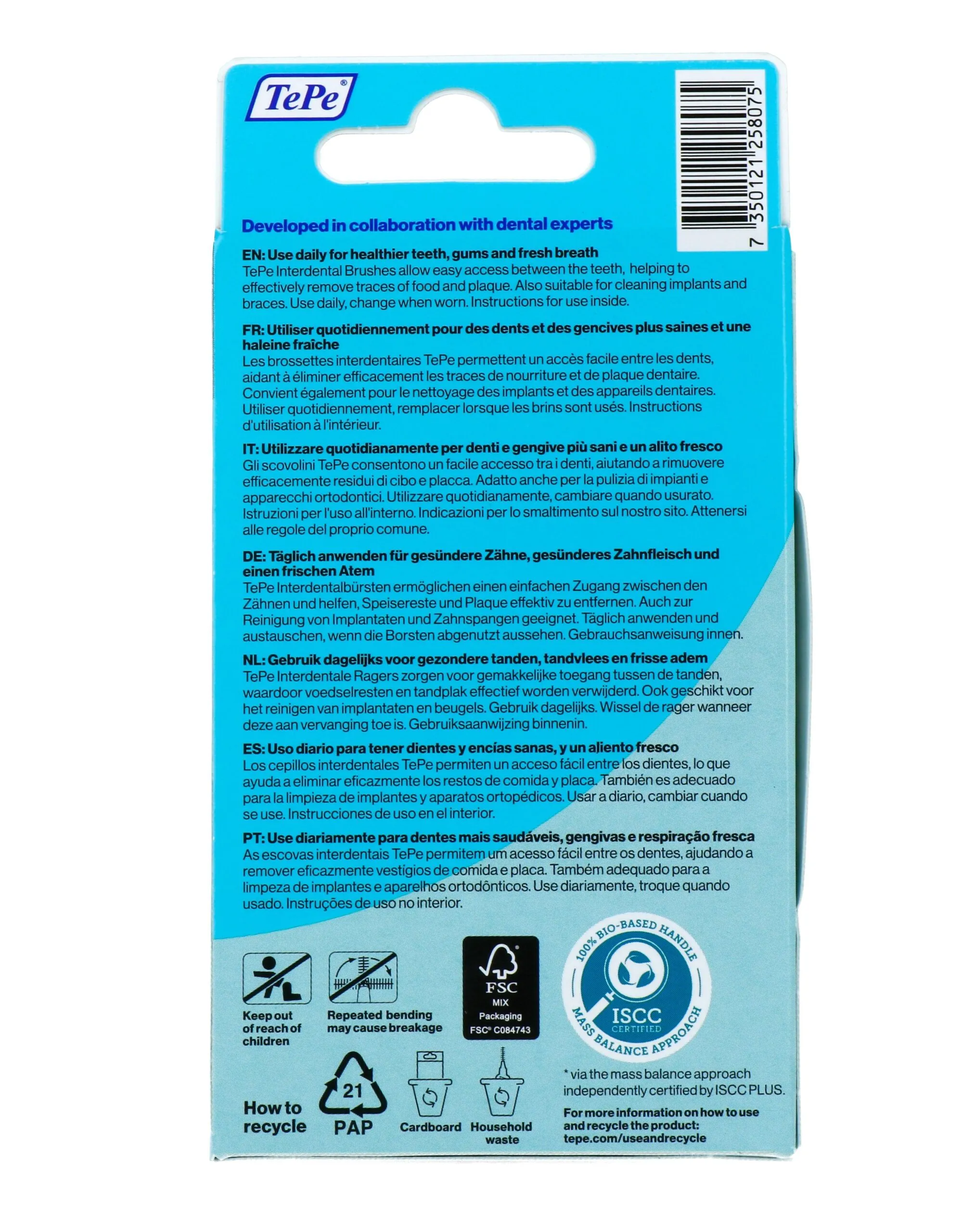 TePe Interdentale Ragers Original Grijs 1.3mm ISO maat 7 (6 stuks)
