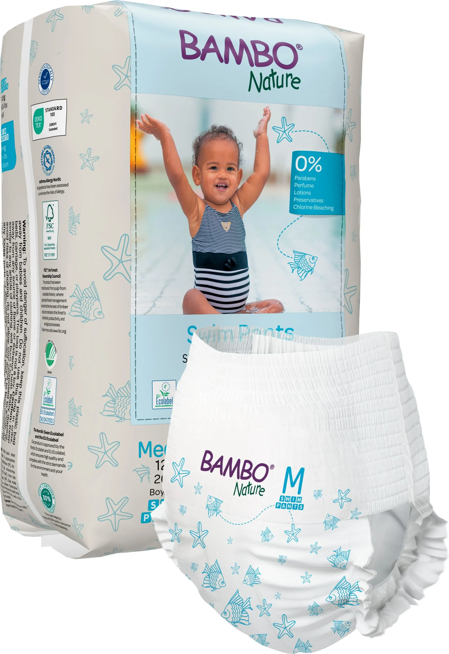 Bambo Nature Zwembroekjes M 12+Kg (12 stuks)