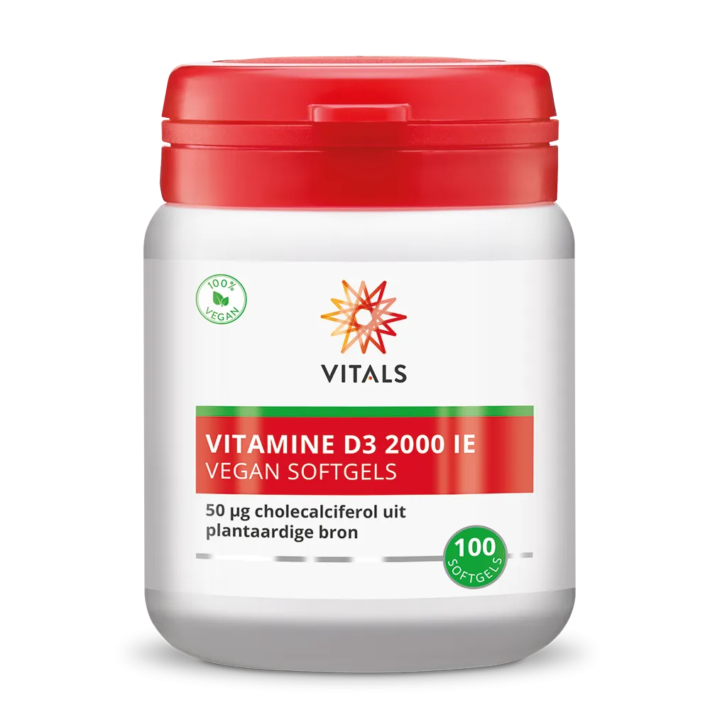 Vitals Vitamine D3 2000 ie Vegan (100 softgels