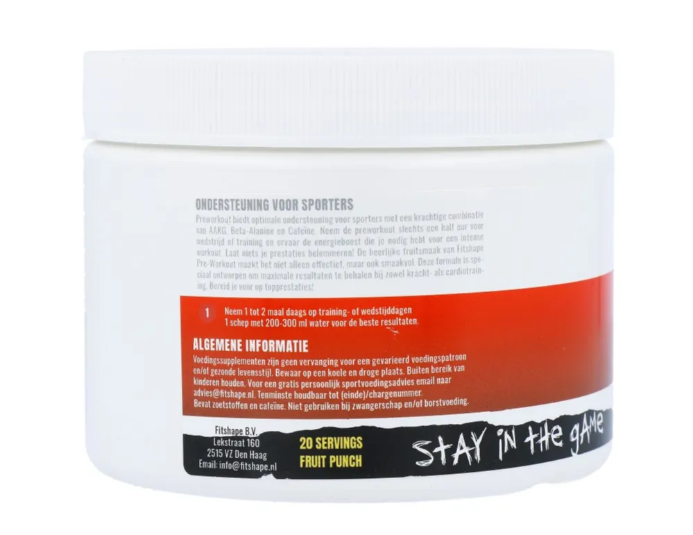 Fitshape Pre Workout Formule Poeder (200 gr) - image 2