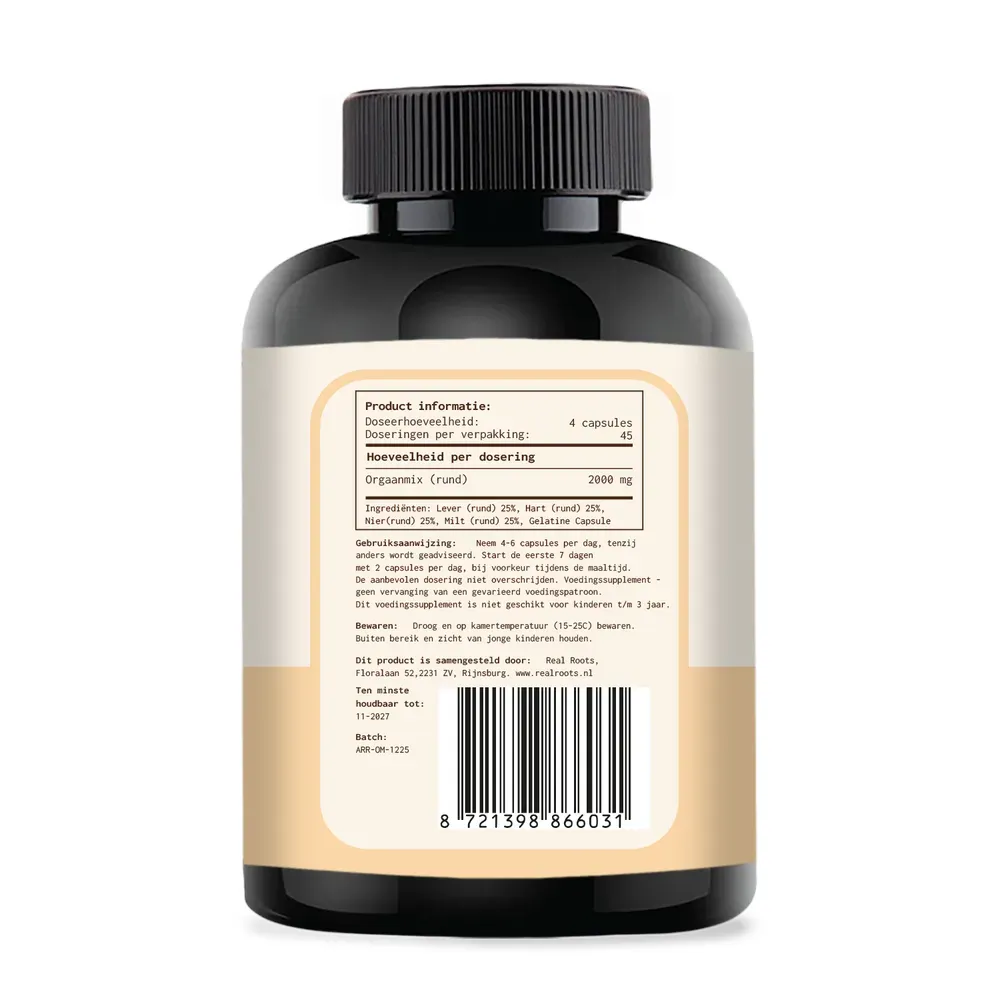 Real Roots Runder Orgaanmix Capsules (180 capsules)