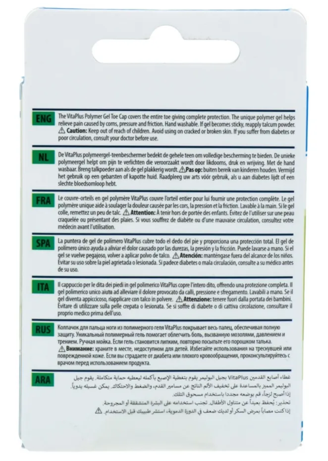 Vitaplus Essentials Gel Toe Cap Polymer Gel Maat S/m (2 stuks)