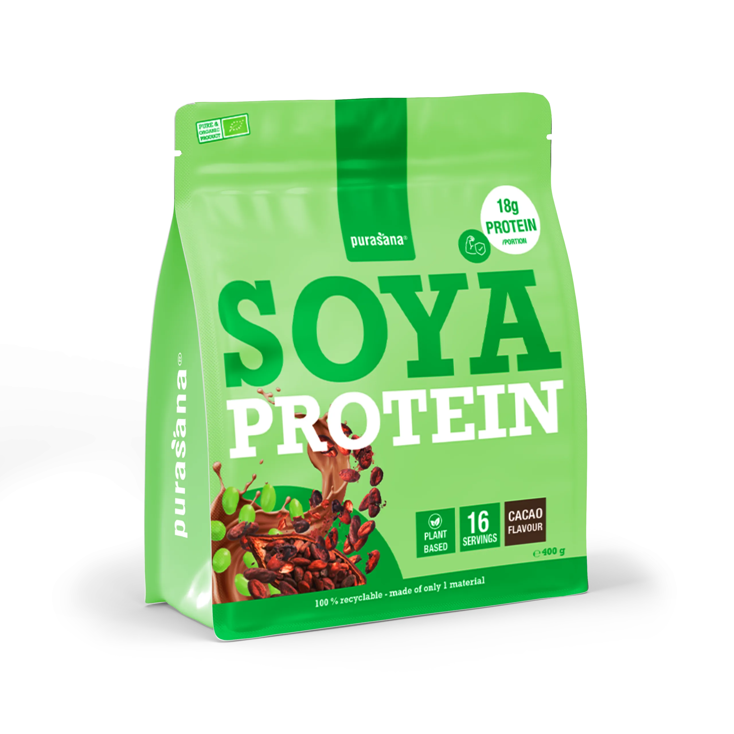 Purasana Plant Protein Soja Cacao Bio (400 gr) - image 2