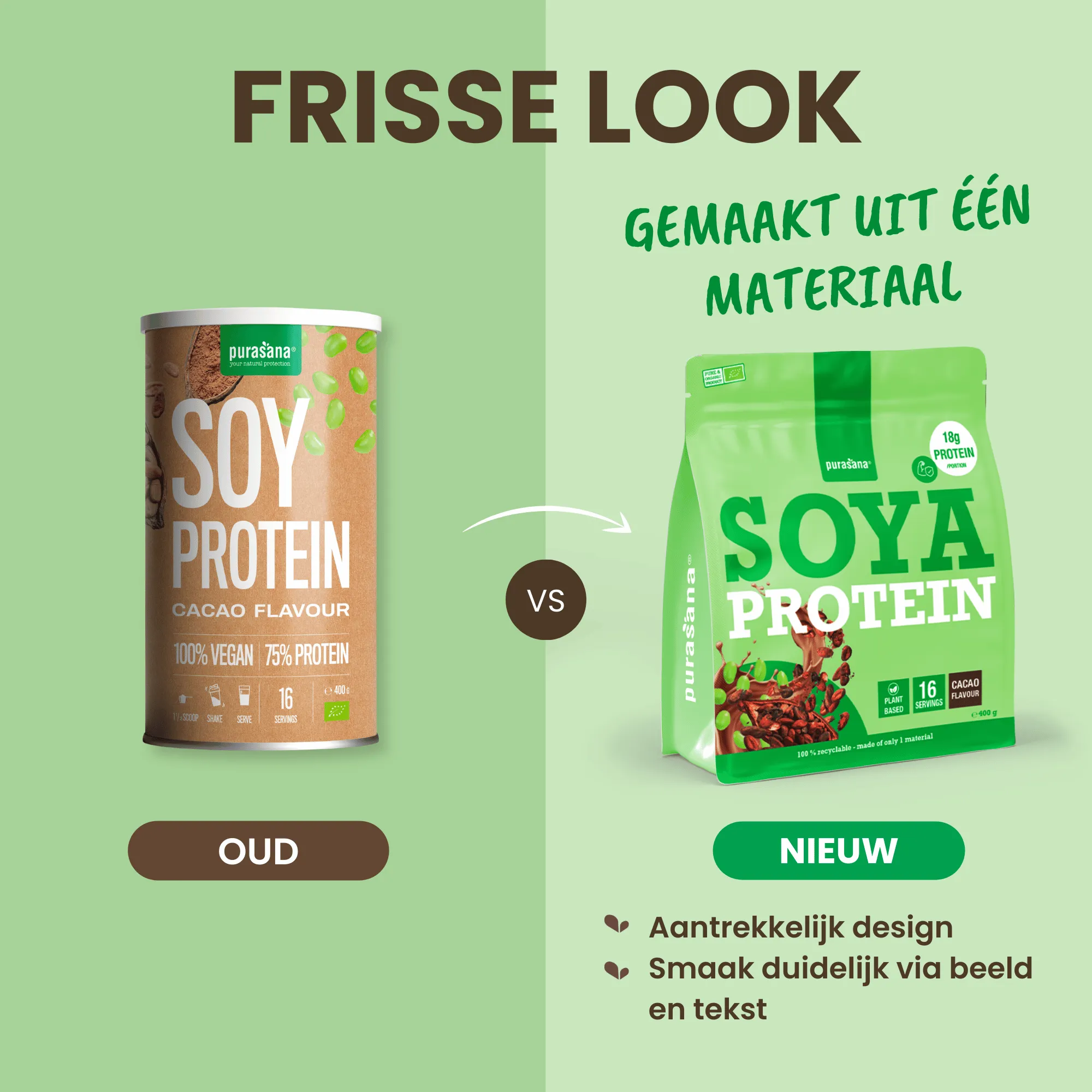 Purasana Plant Protein Soja Cacao Bio (400 gr) - image 4