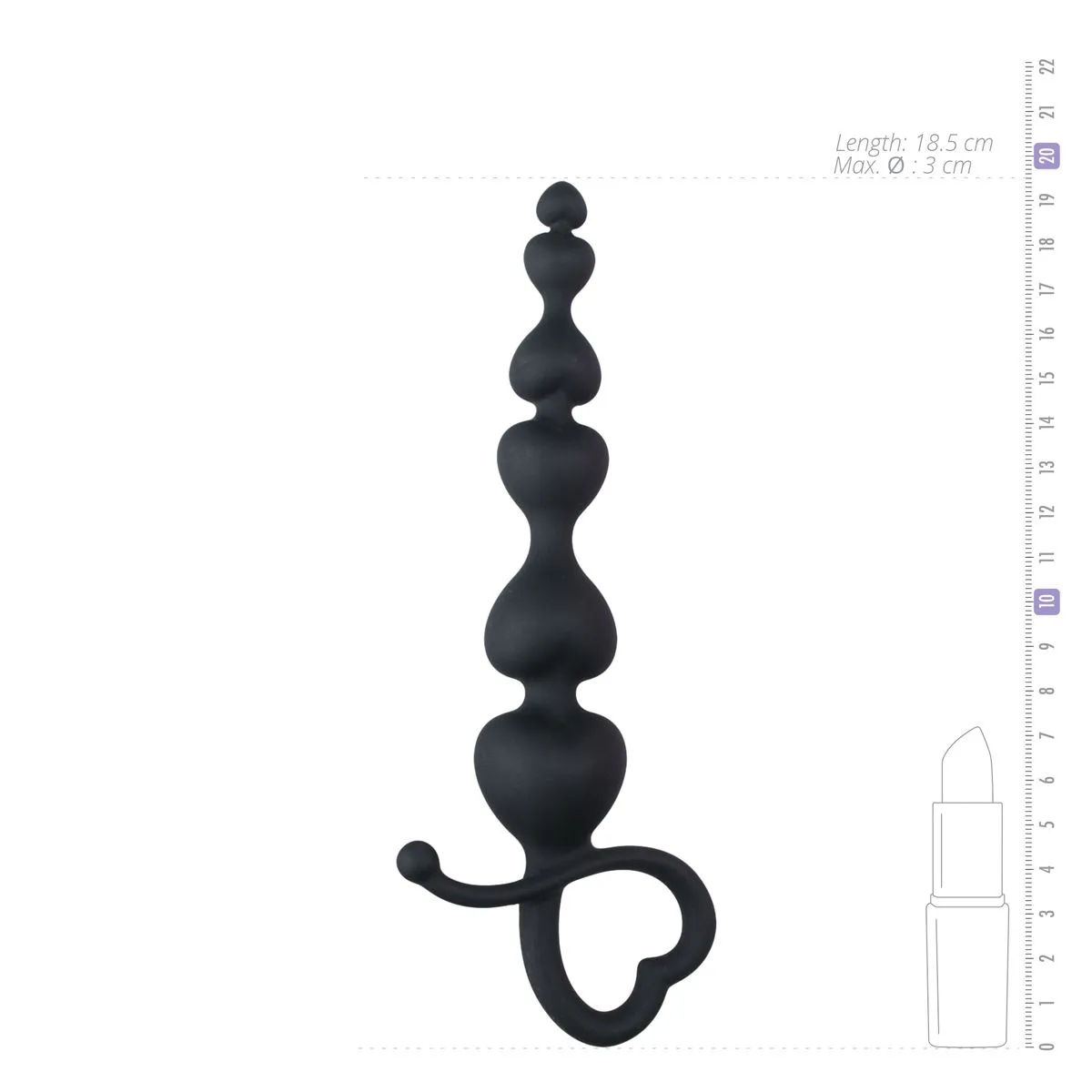 Easytoys Anal Collection - Anal Beads Heart Handle Zwart (1 stuk) - image 3