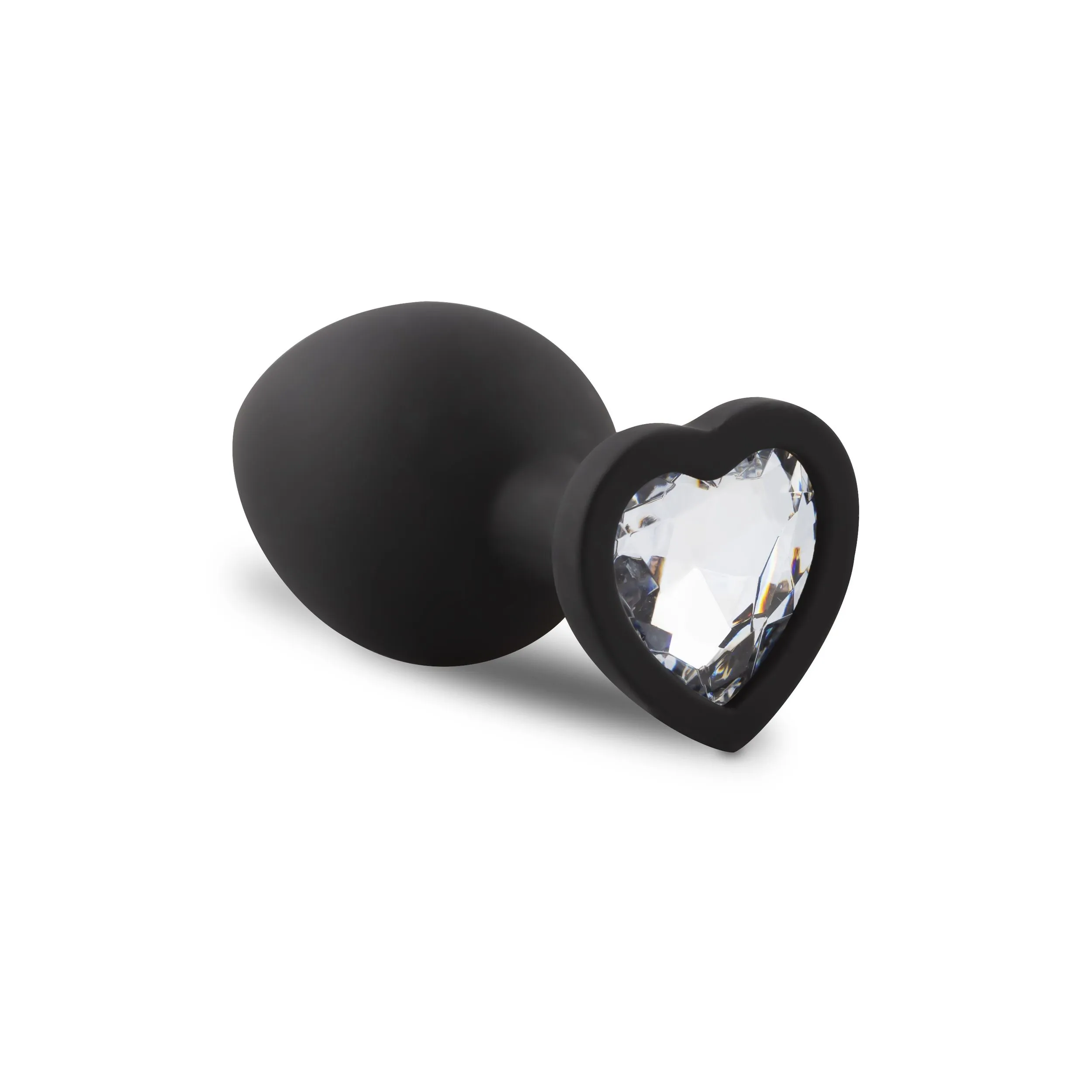 Easytoys Anal Collection - Silicone Buttplug Set with Heart Diamond Zwart (1 stuk) - image 3