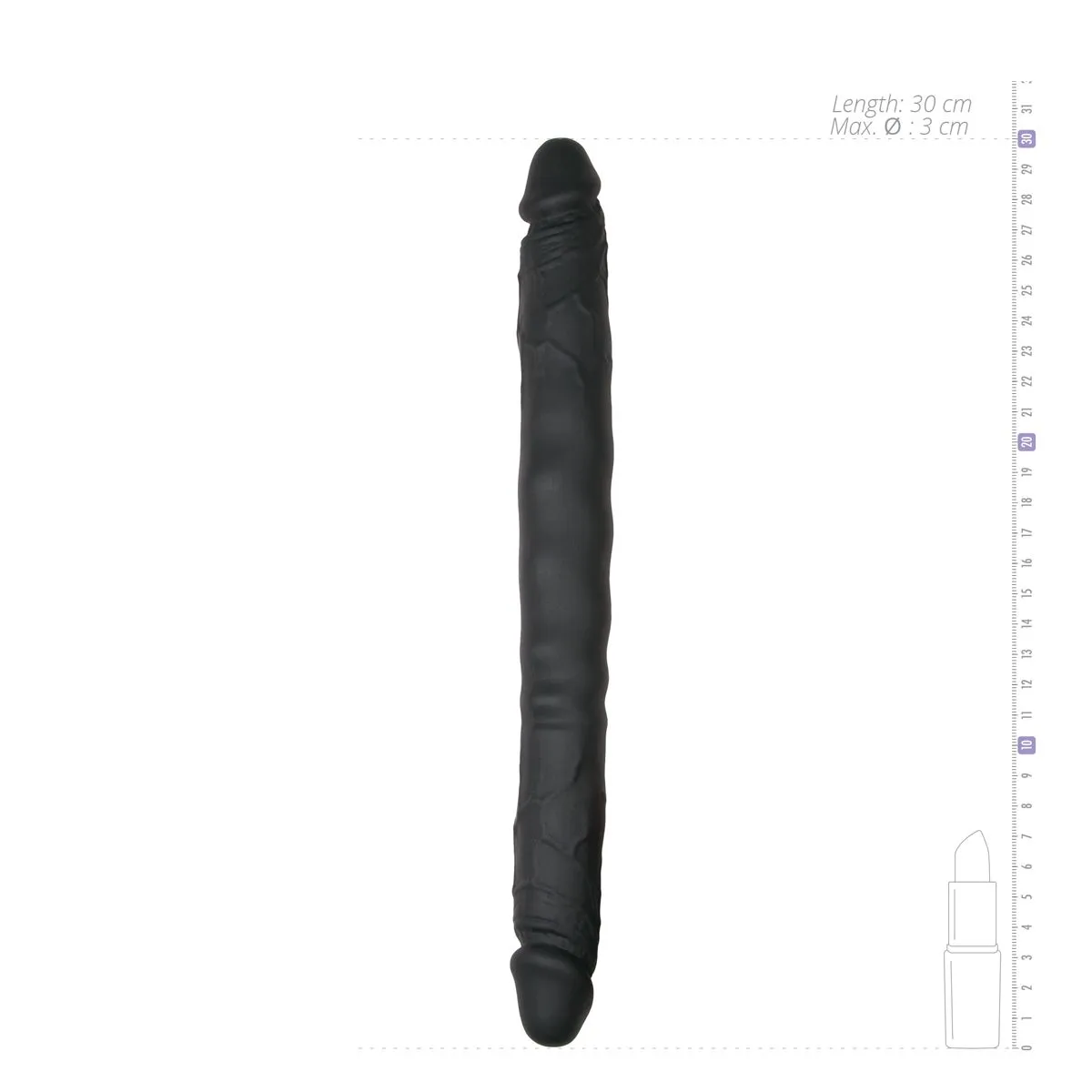 Easytoys Dildo Collection - Silicone Double End Dildo Zwart (1 stuk) - image 3