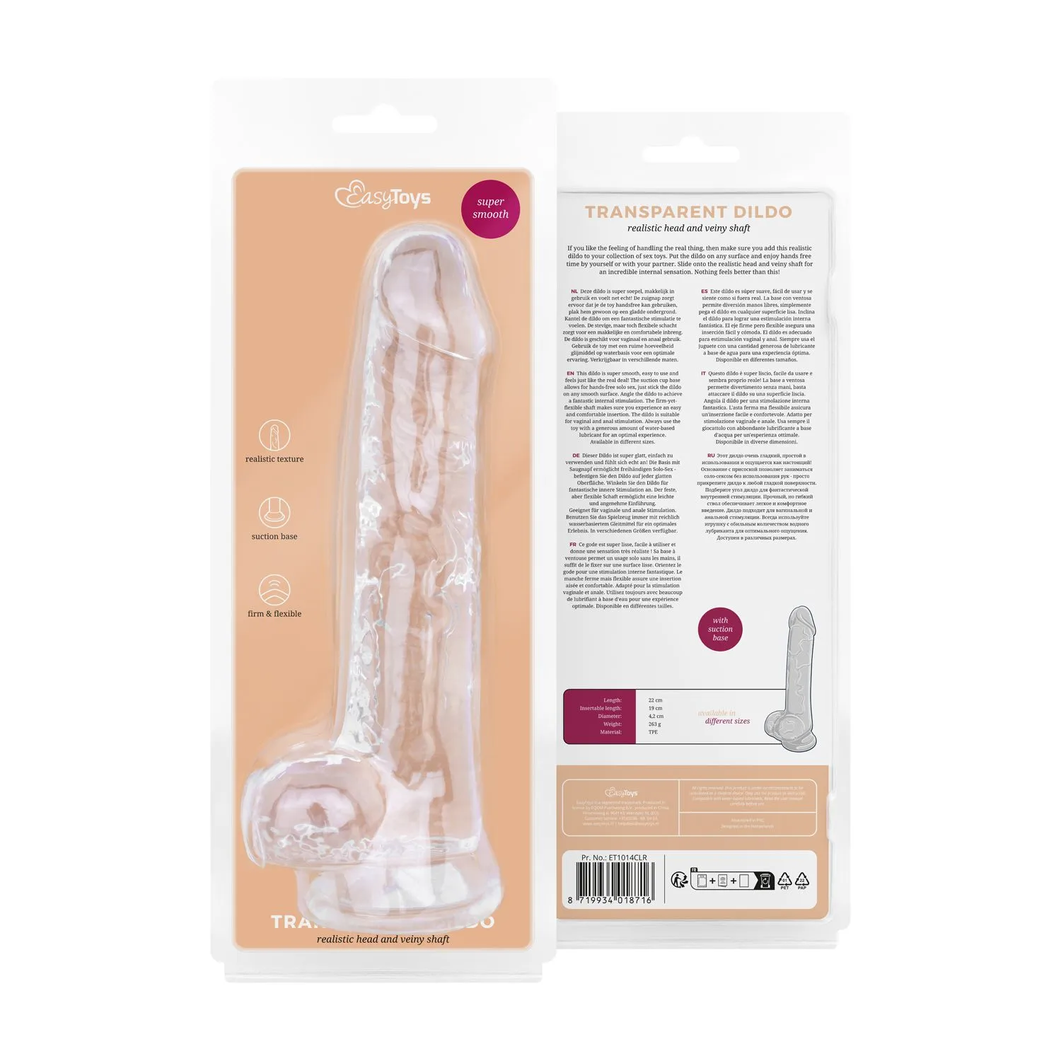 Easytoys Dildo Collection - Jelly Dildo with Balls 19 cm Transparant (1 stuk) - image 10