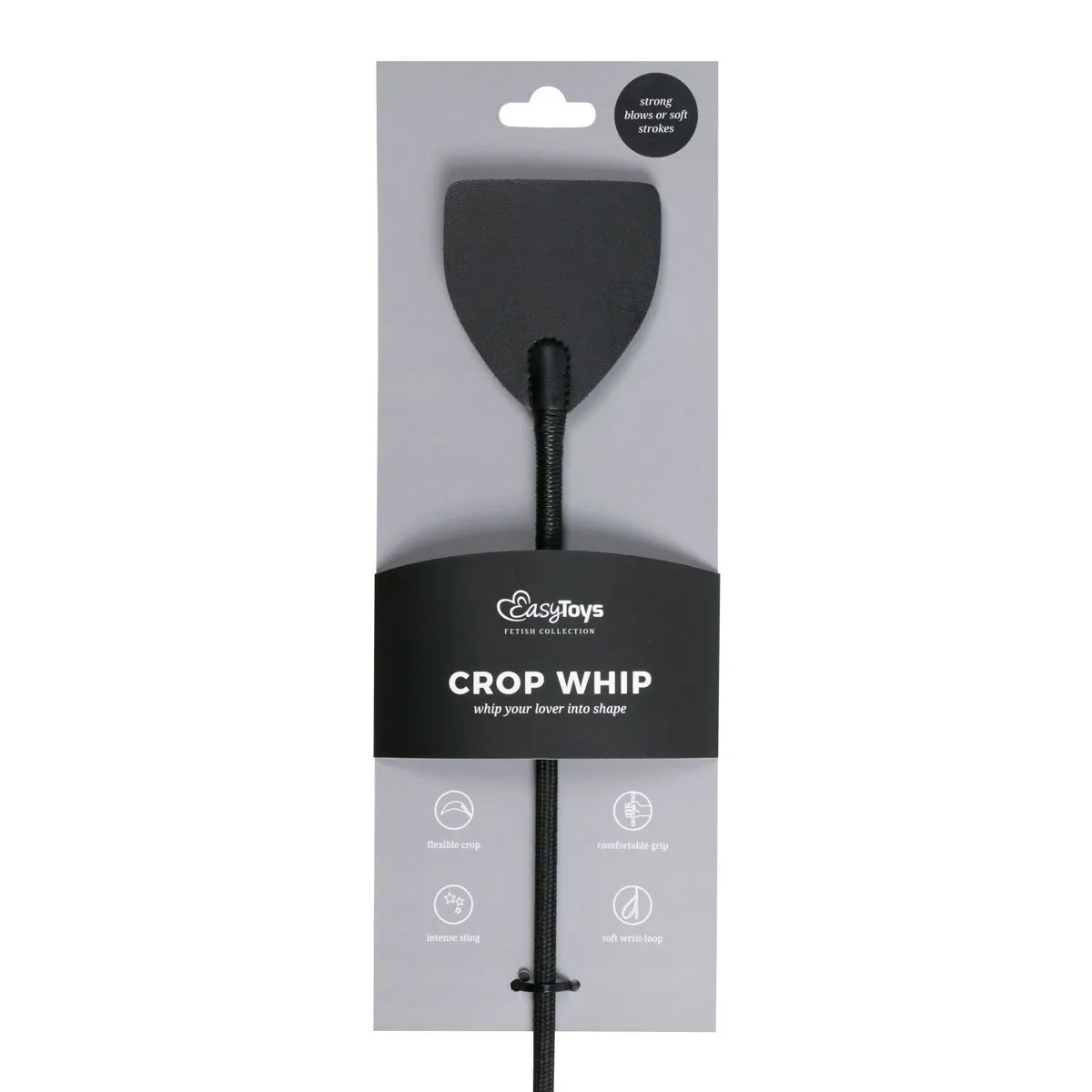 Easytoys Fetish Collection Black Leather Whip Zwart (1 stuk)