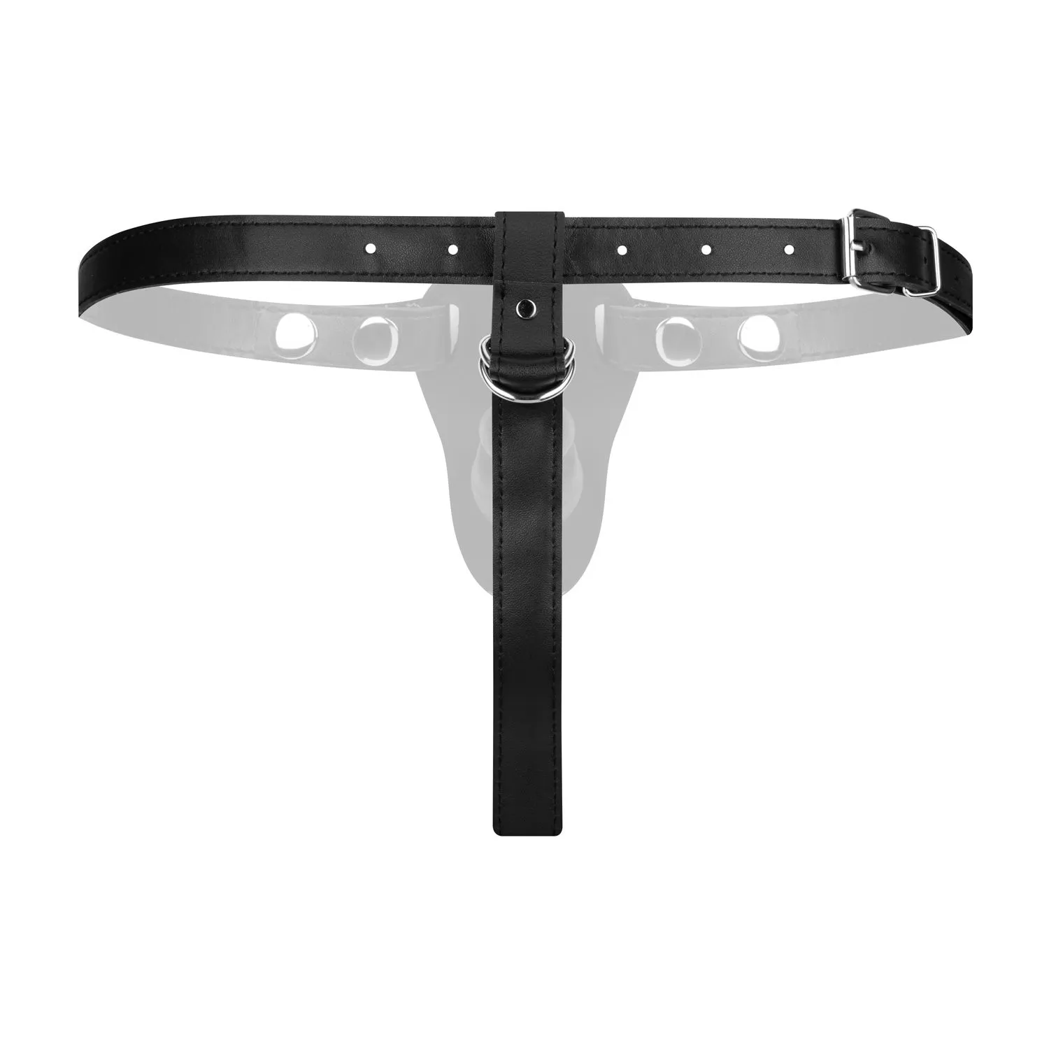 Easytoys Fetish Collection - Strap-On with Double Dildo with PU Strap Zwart (1 stuk) - image 2