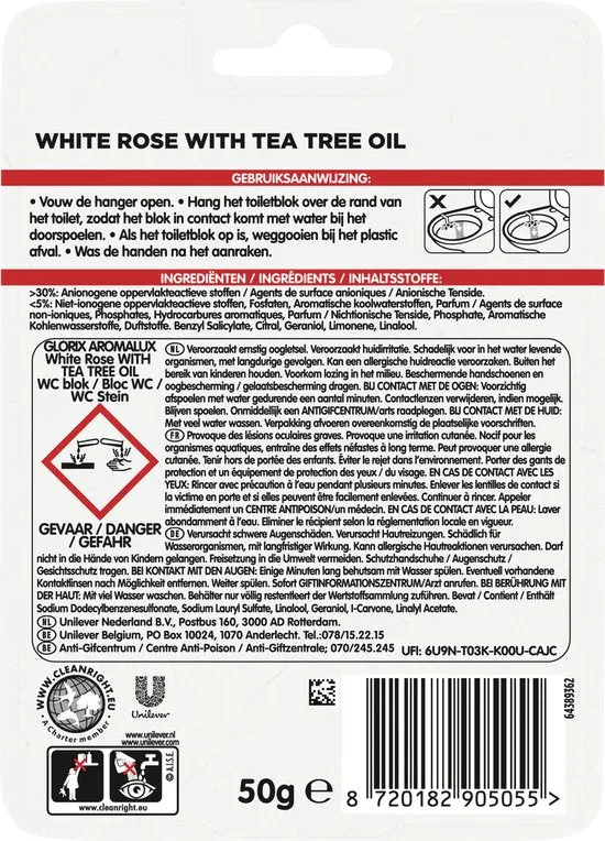 Glorix Toiletblok Aromalux White Rose (1 stuk)