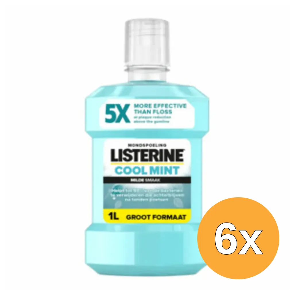 6x Listerine Mondwater Coolmint Mild (1000 ml)