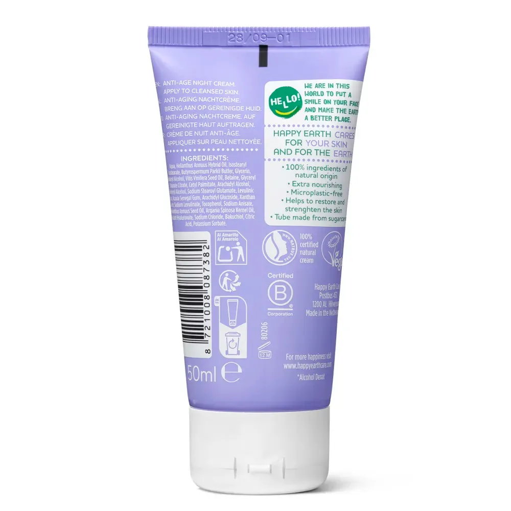 Happy Earth Nachtcrème Anti-age (50 ml)
