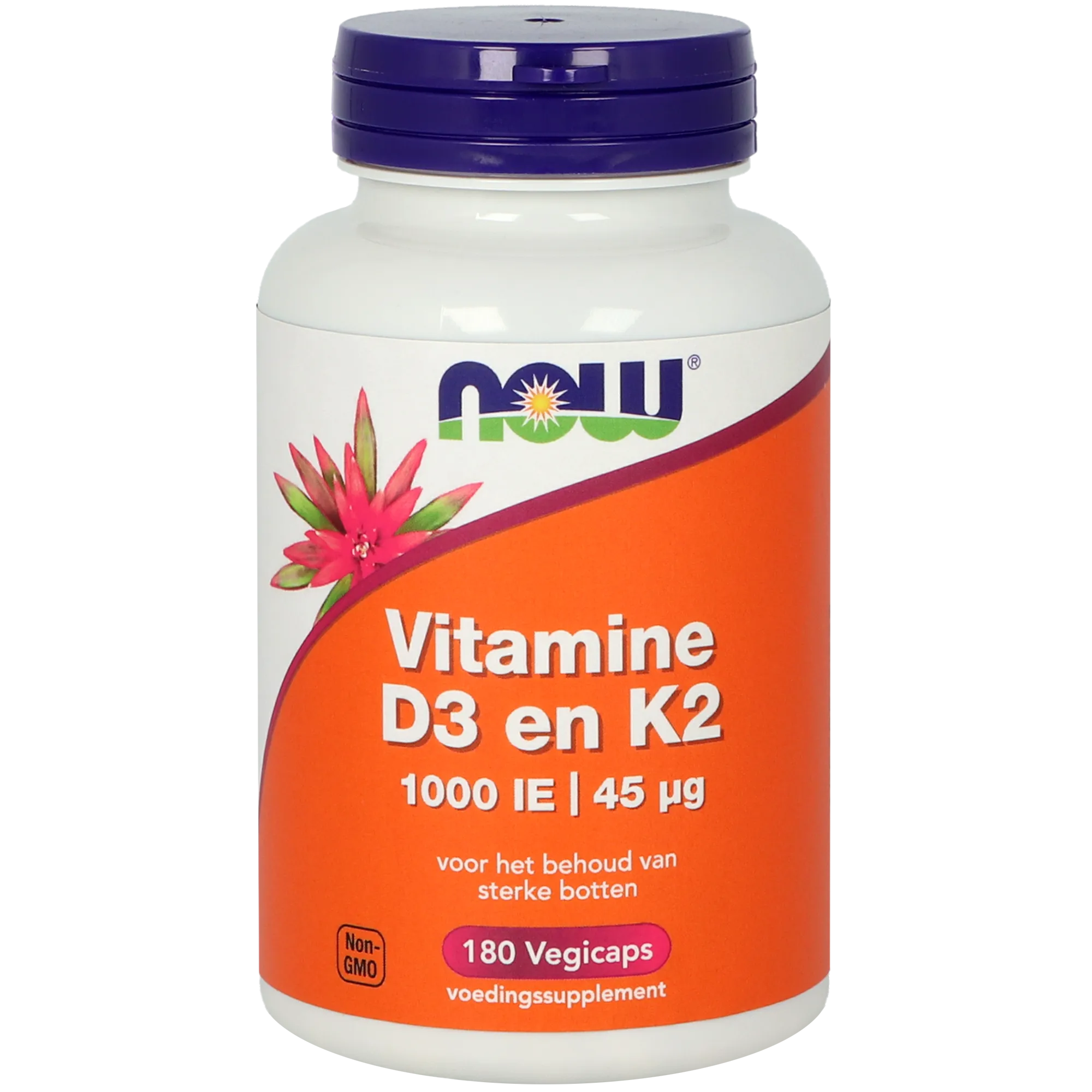 NOW Vitamine D3 en K2 - 1000 IE 45 mcg (180 vega capsules)